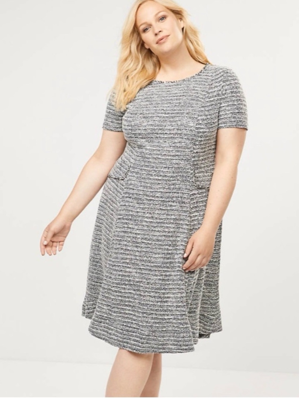 LANE BRYANT Tweed Fit ‘n Flare Midi Dress